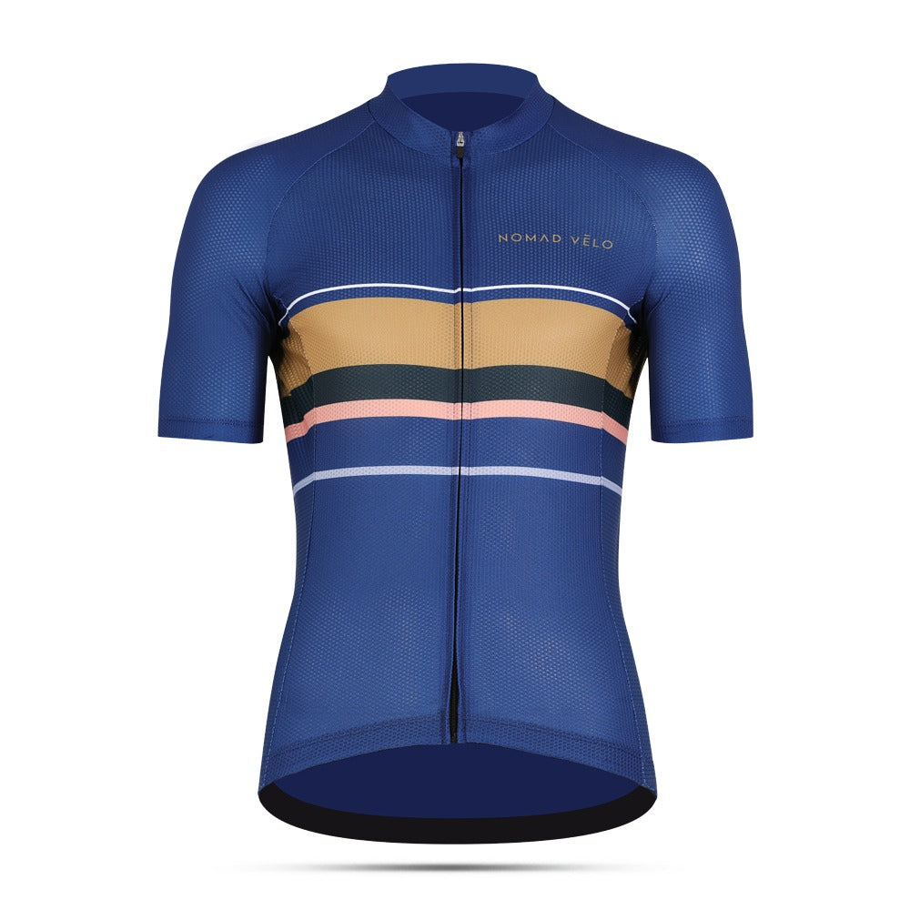 Cycling Blue Classic Jersey – Short Sleeve Aero Road Timeless Design Performance | Nomad Vélo