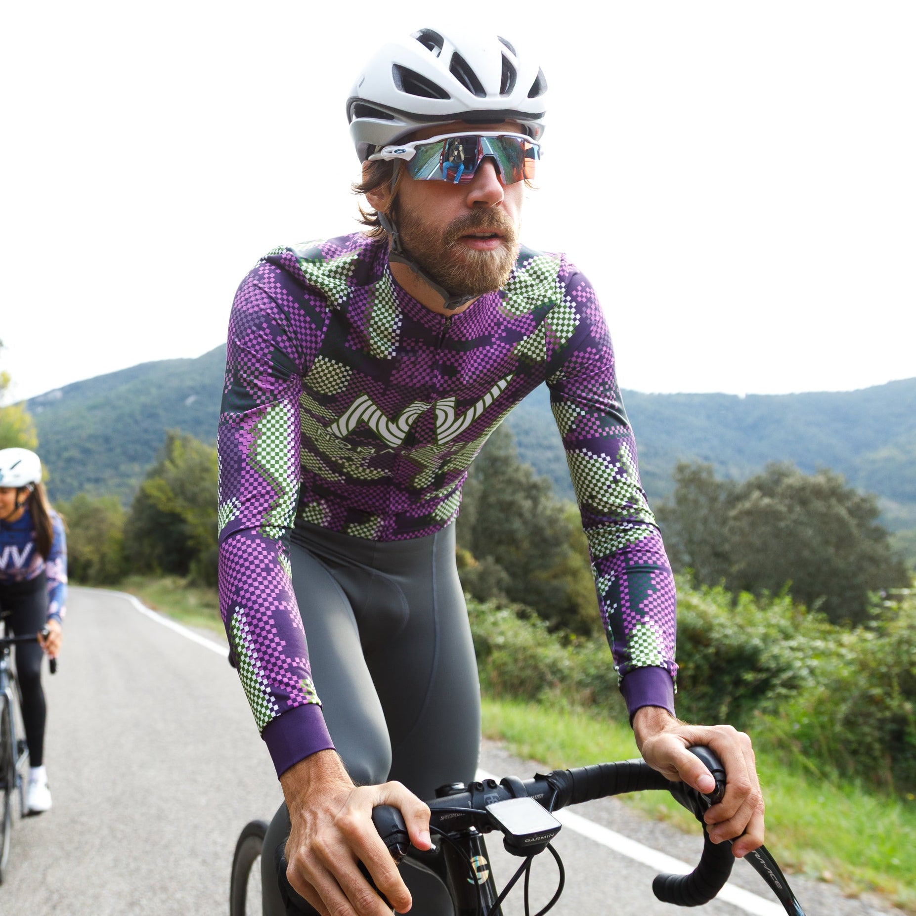 Cycling Purple Techwave Jersey – Long Sleeve Aero Race Fit Modern