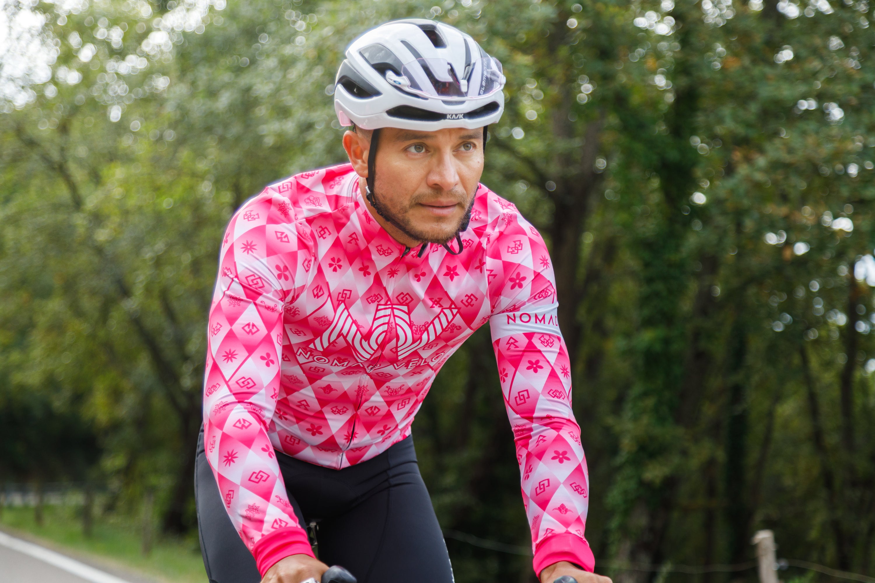 Cycling Royal Pink Jersey – Long Sleeve Pro Fit High Performance | Nomad Vélo
