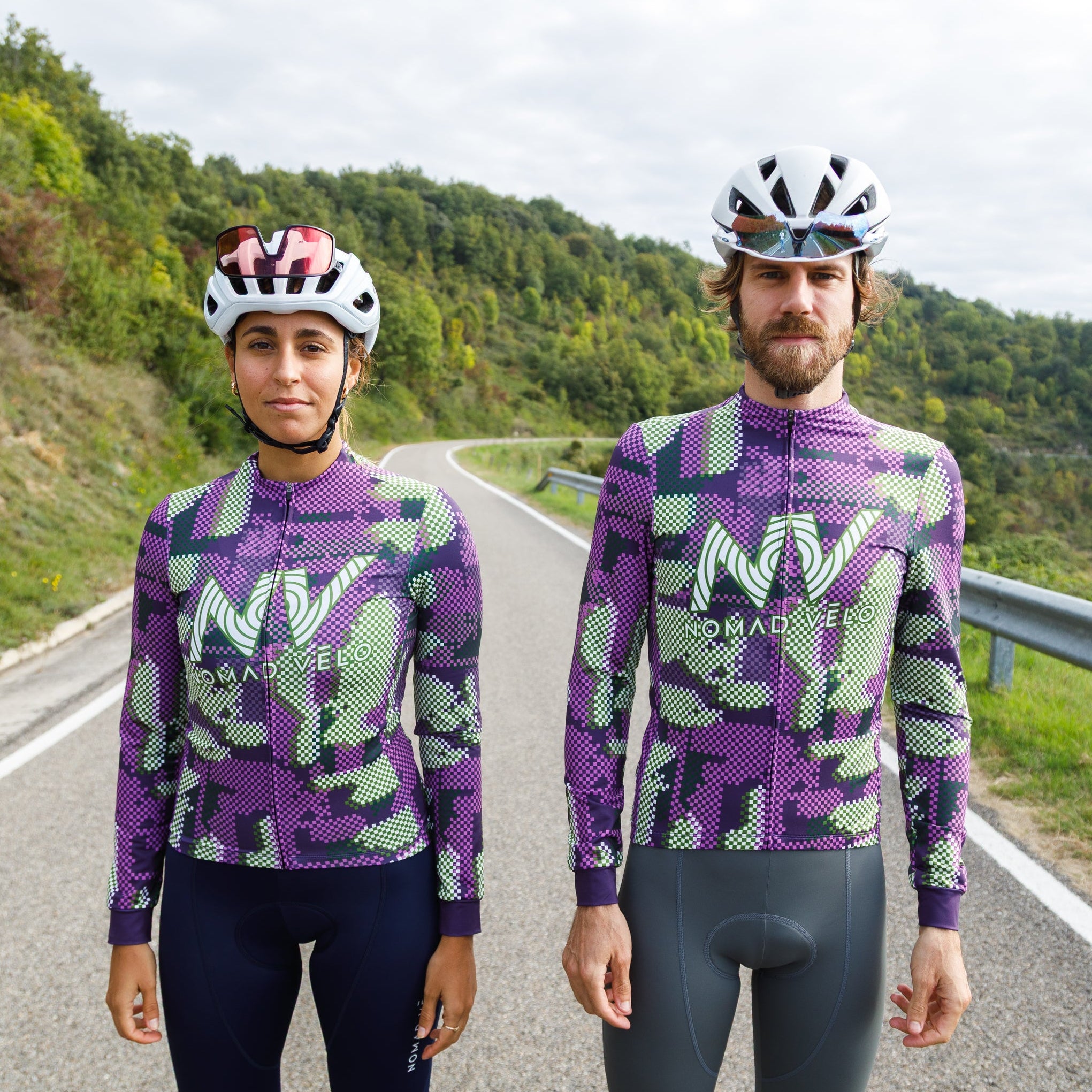 Cycling Purple Techwave Jersey – Long Sleeve Aero Race Fit Modern