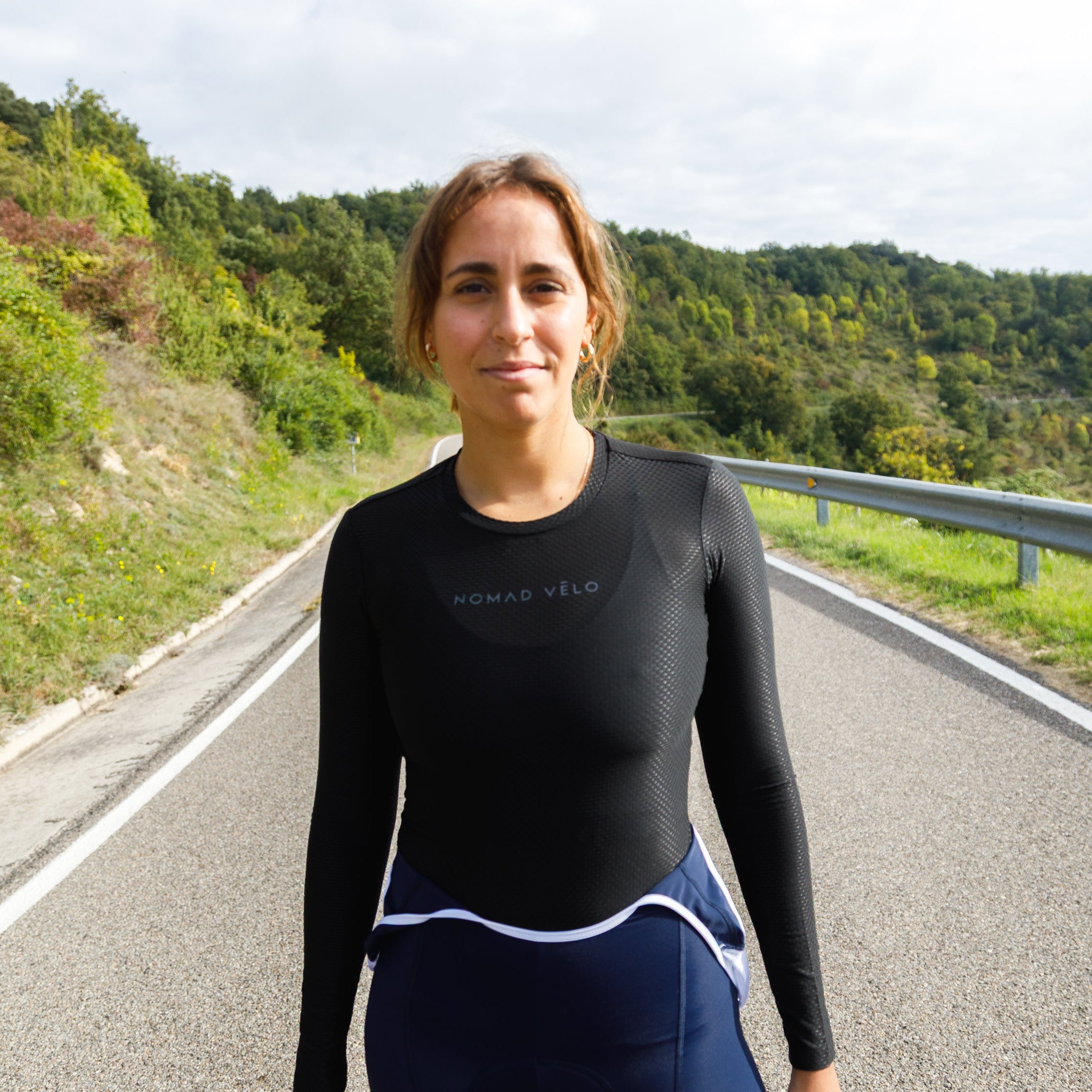 Black Long Sleeve Cycling Base Layer with Breathable Fit – Nomad Black Base Layer