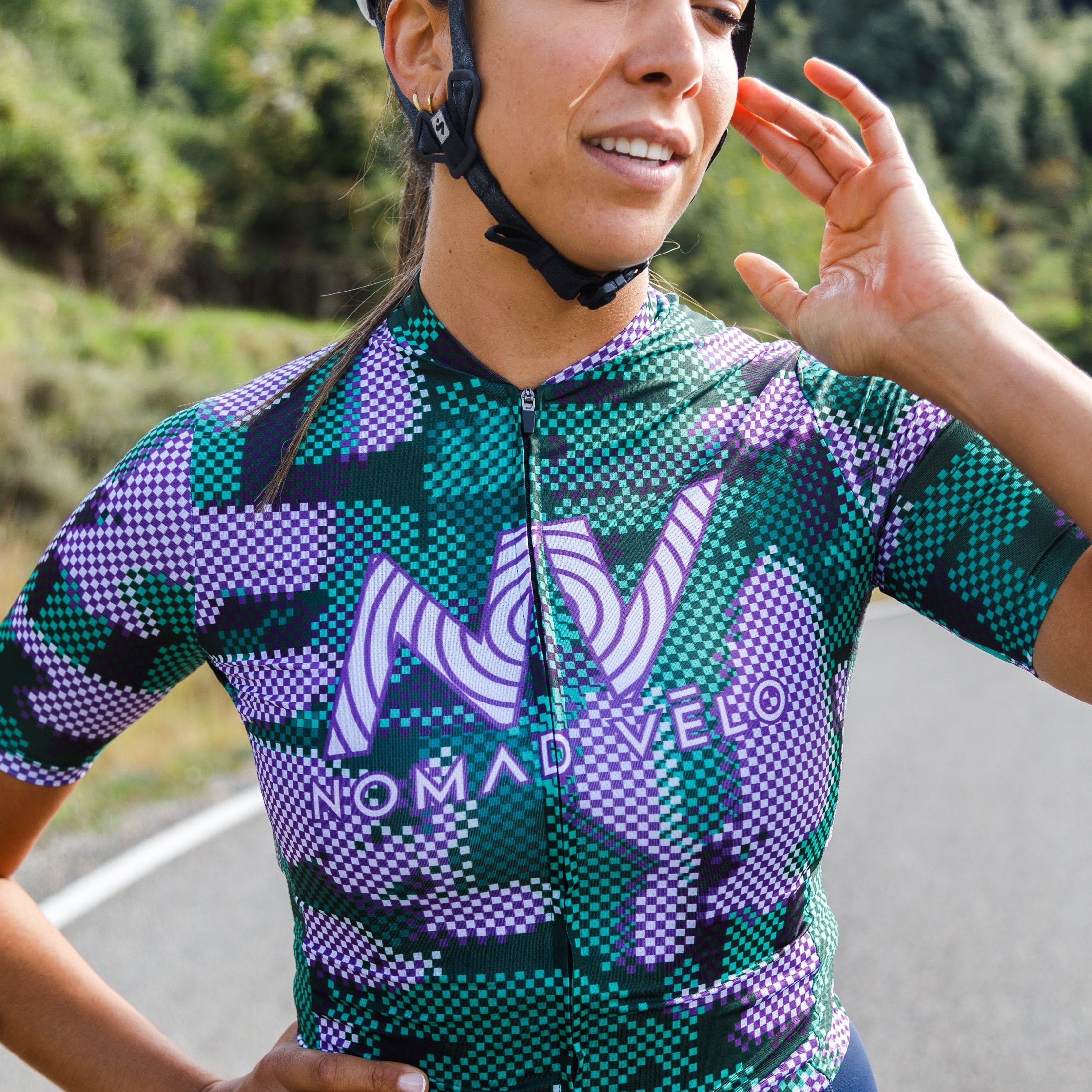Cycling Green Pro Jersey – Short Sleeve Race Slim Fit Techwave Aero Pattern | Nomad Vélo
