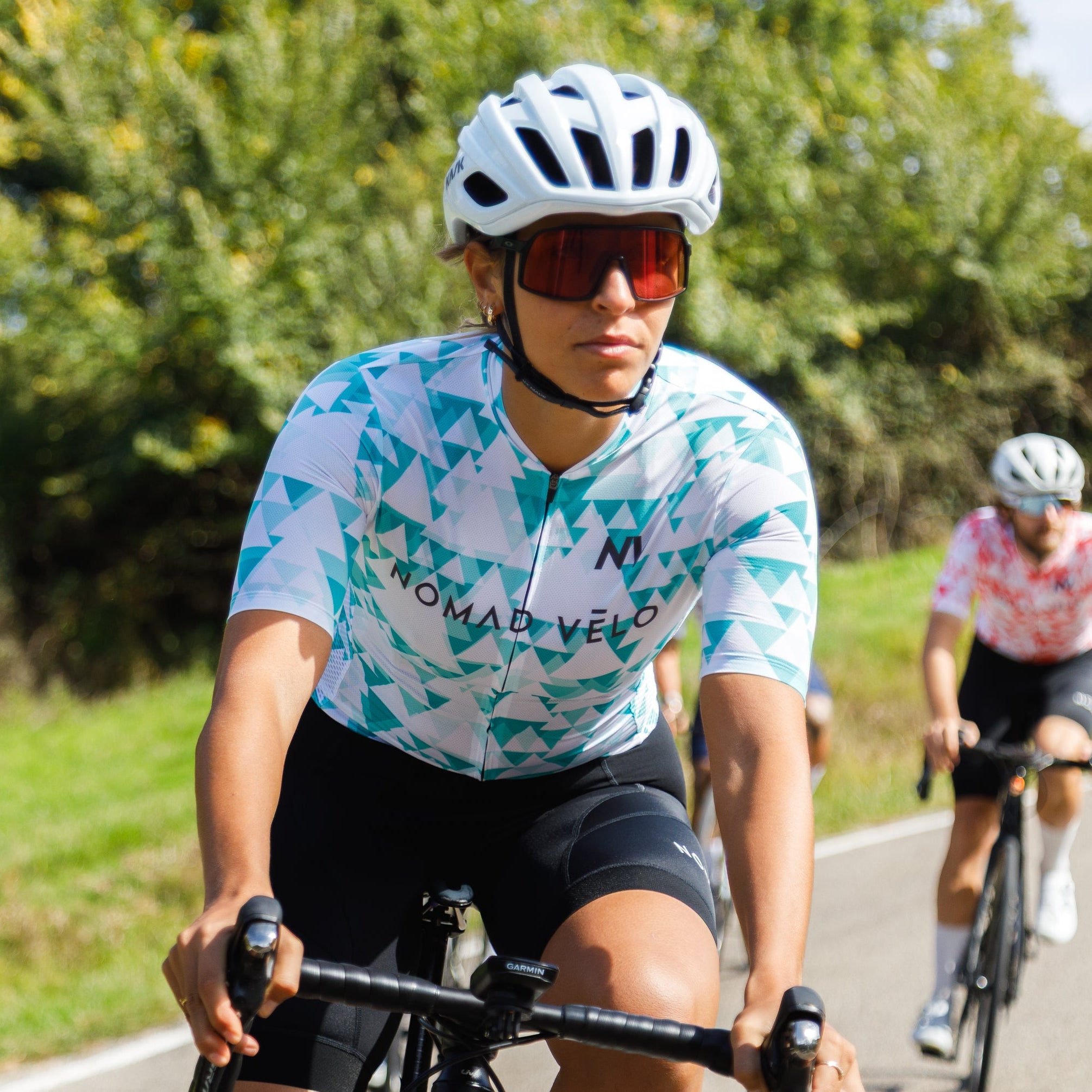 Green Aero Cycling Jersey for Fast Rides - Geometric Jersey