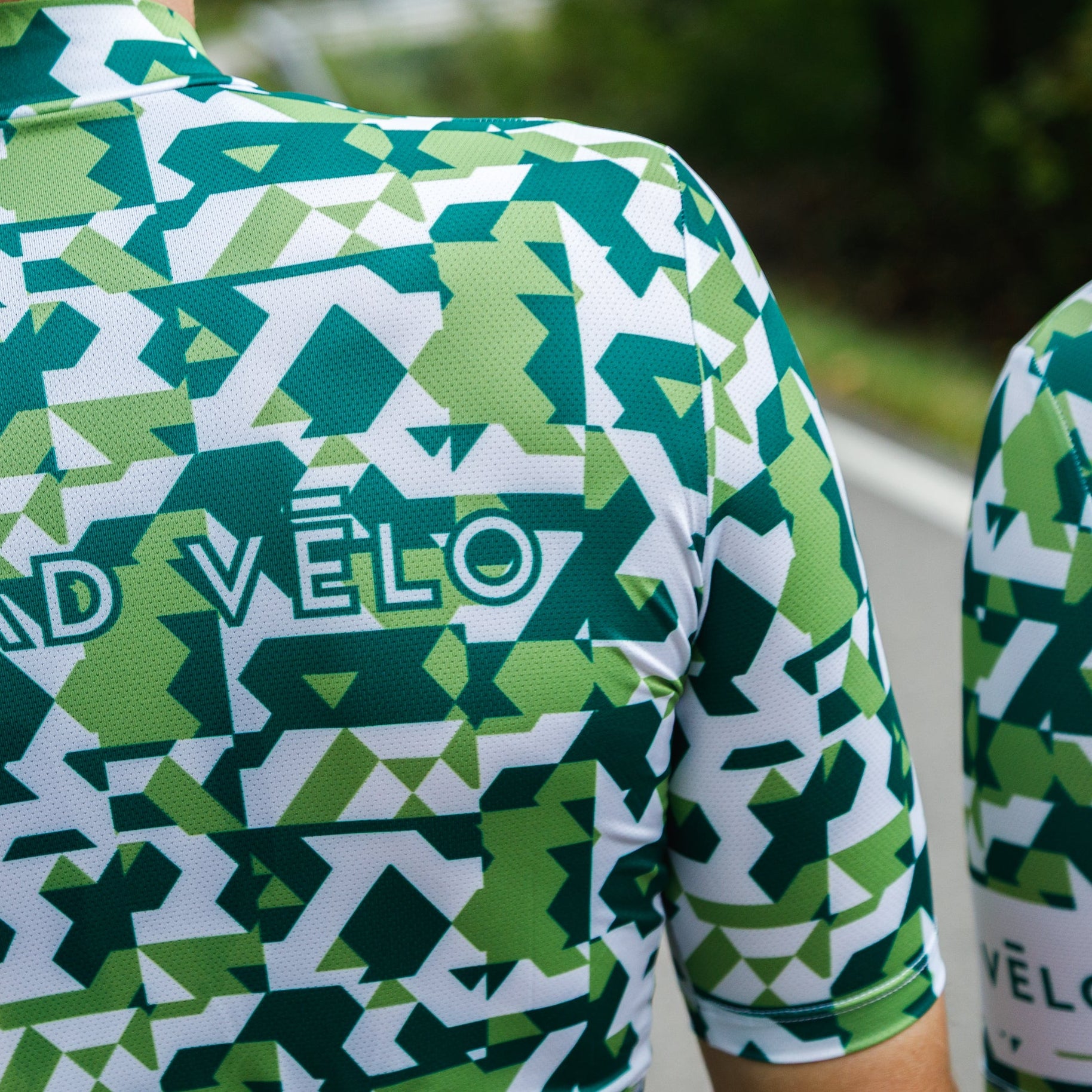 Cycling Green Camouflage Jersey – Short Sleeve Aero Fit Pattern Design | Nomad Vélo