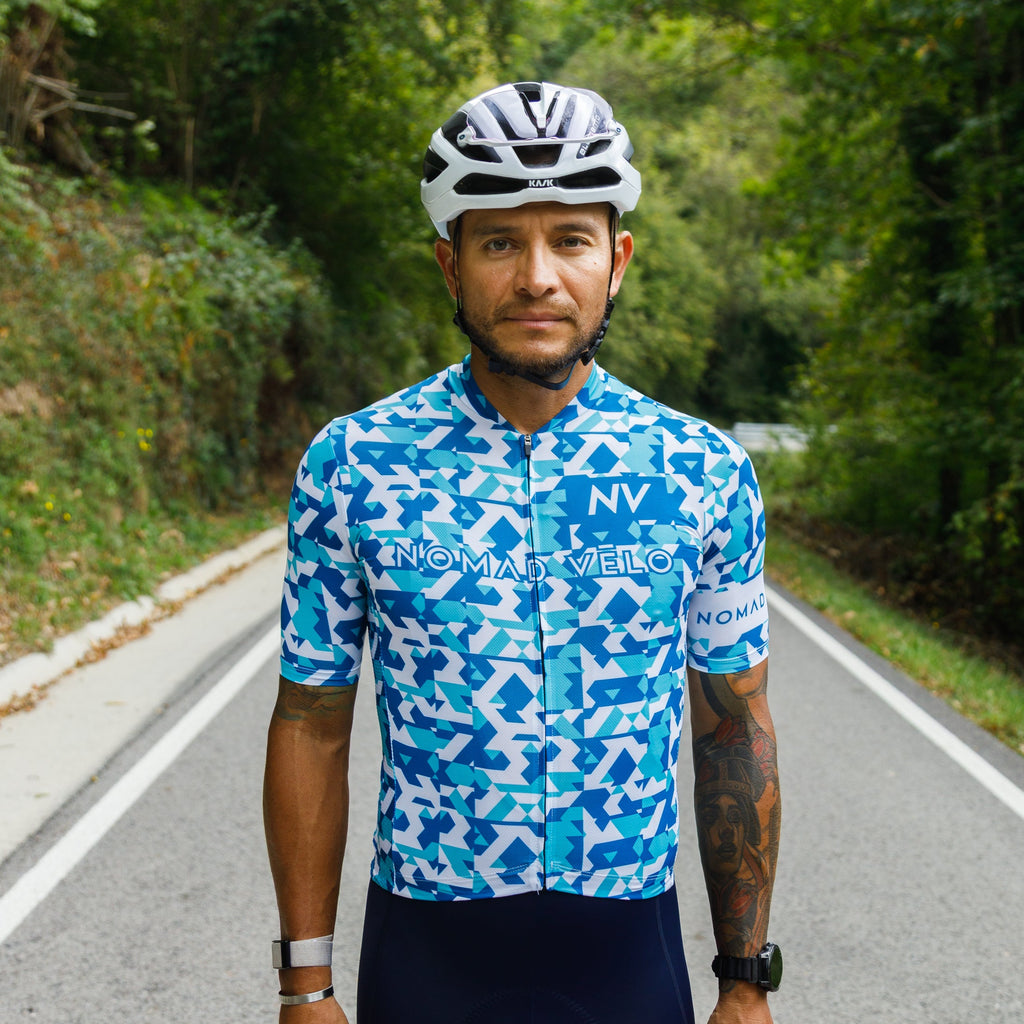 Blue Сamouflage Aero Cycling Jersey - Сamouflage Jersey