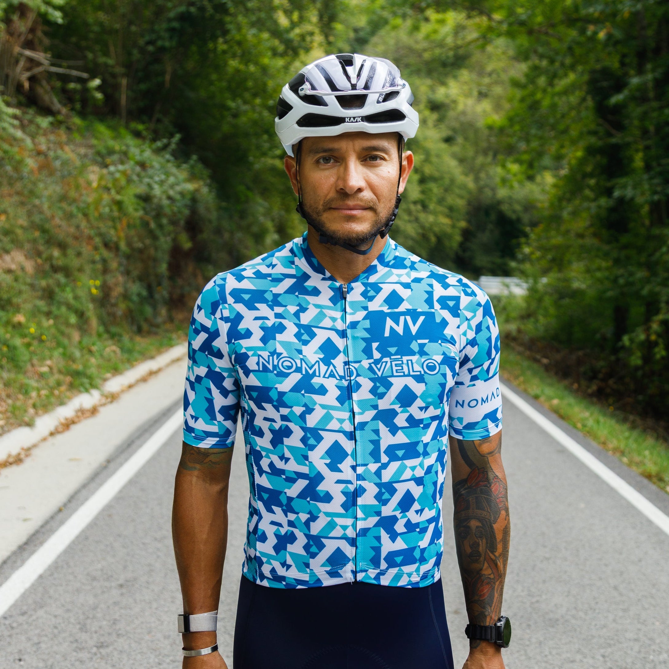 Blue Сamouflage Aero Cycling Jersey - Сamouflage Jersey