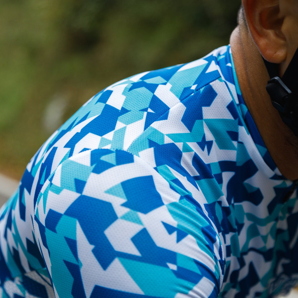Blue Сamouflage Aero Cycling Jersey - Сamouflage Jersey