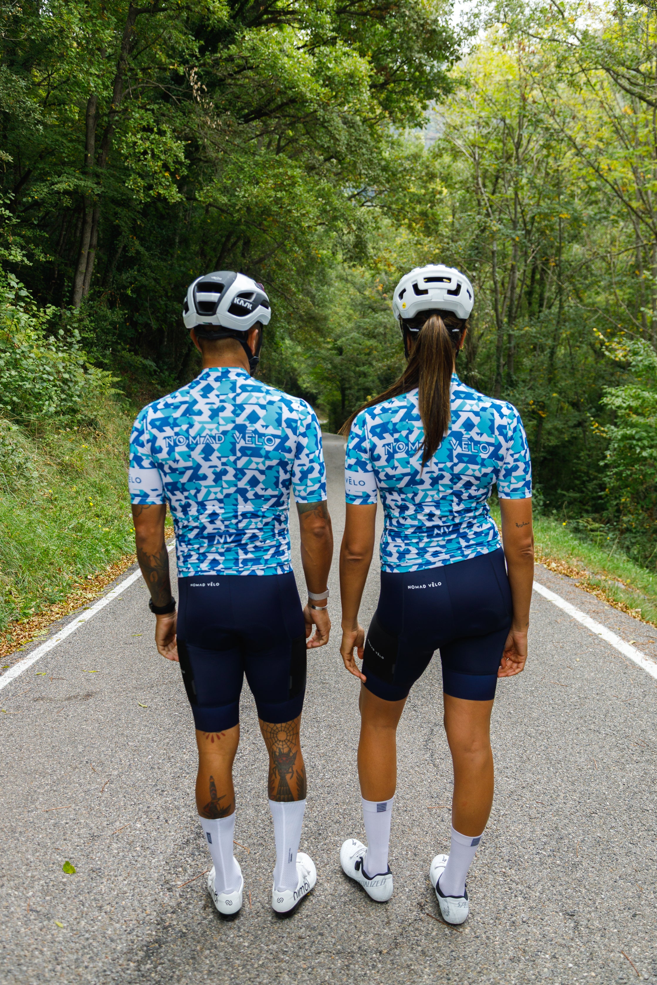 Cycling Blue Camouflage Jersey – Short Sleeve Aero Fit Pattern Design | Nomad Vélo