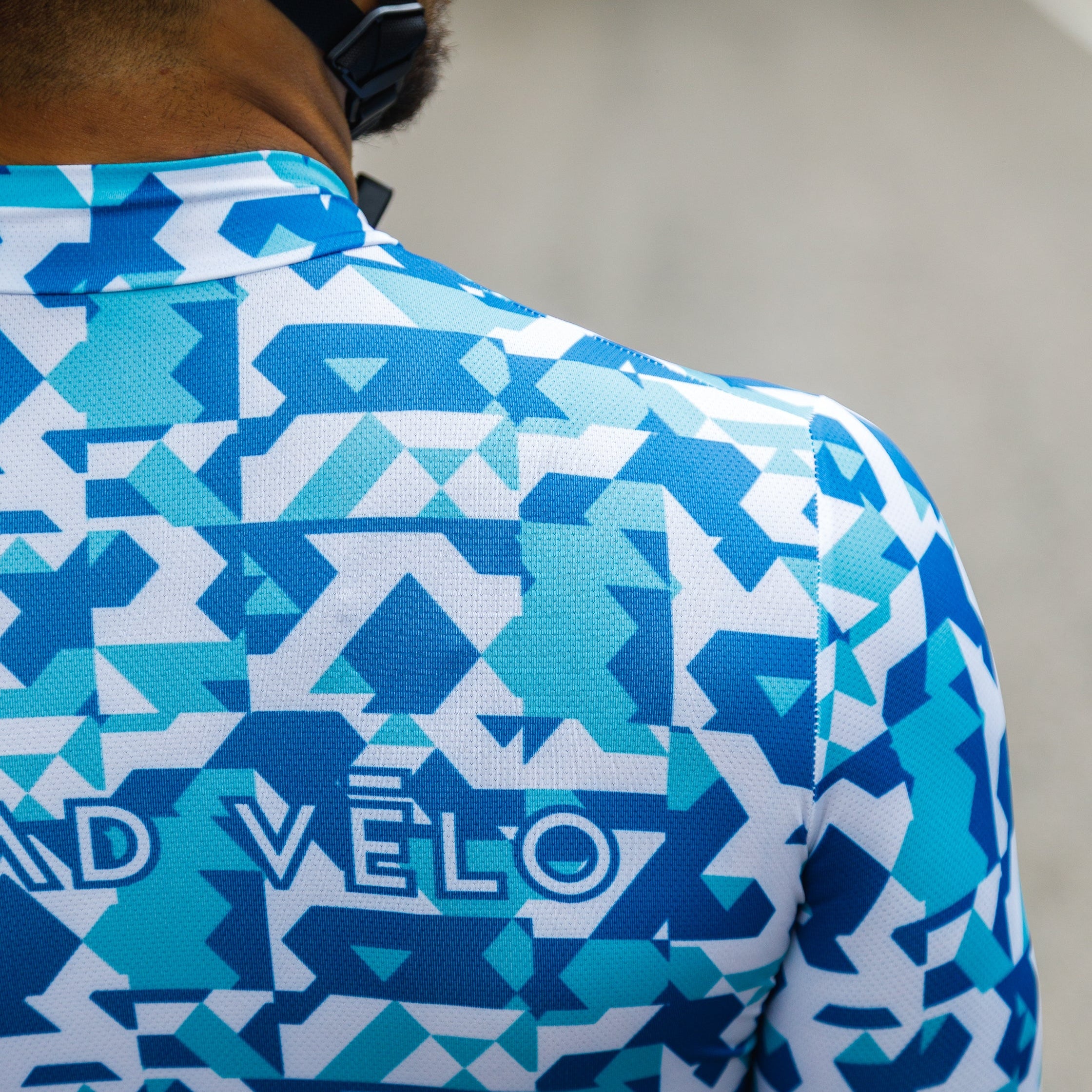 Cycling Blue Camouflage Jersey – Short Sleeve Aero Fit Pattern Design | Nomad Vélo