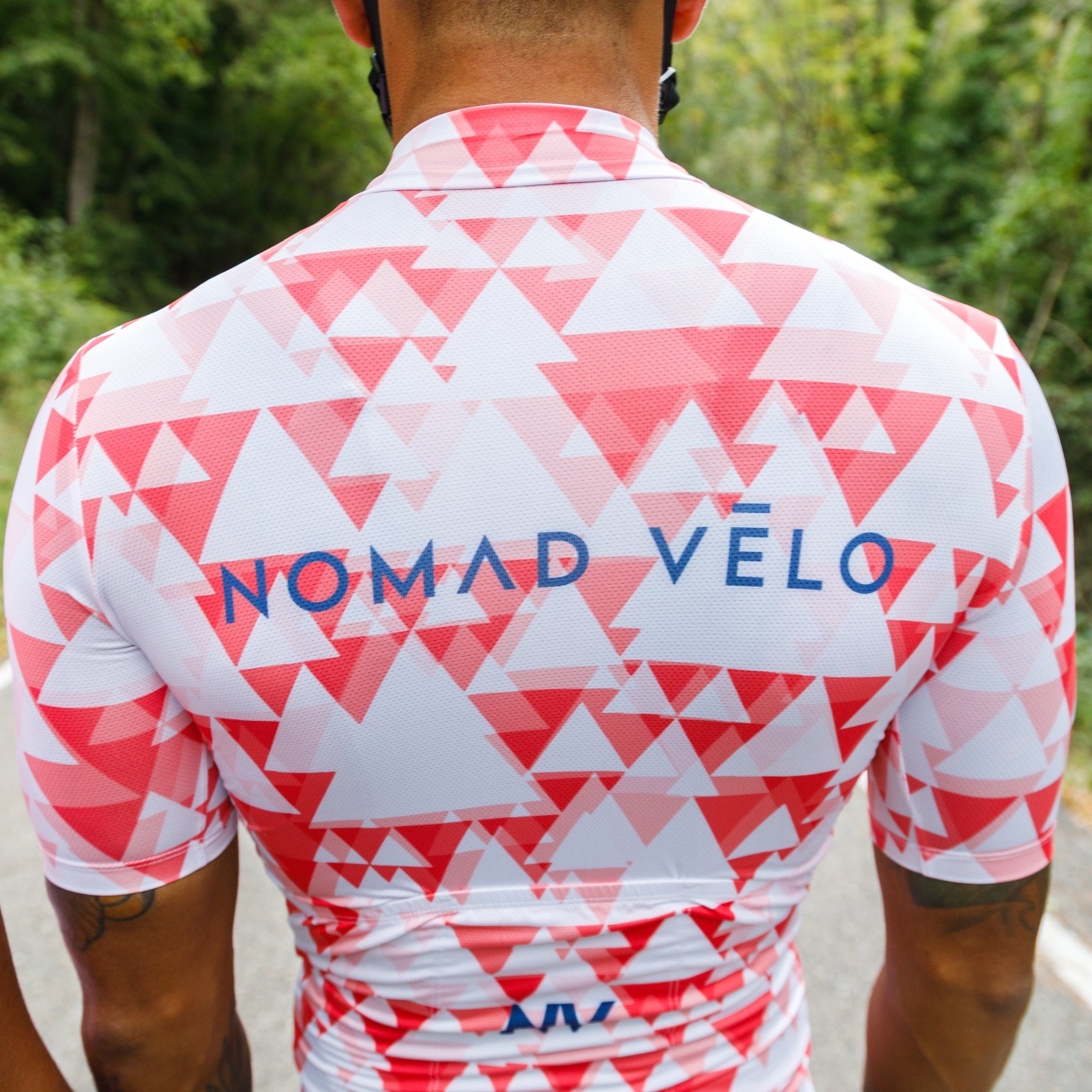 Cycling Red Geometric Jersey – Race Slim Fit Aero Fast Rides | Nomad Vélo
