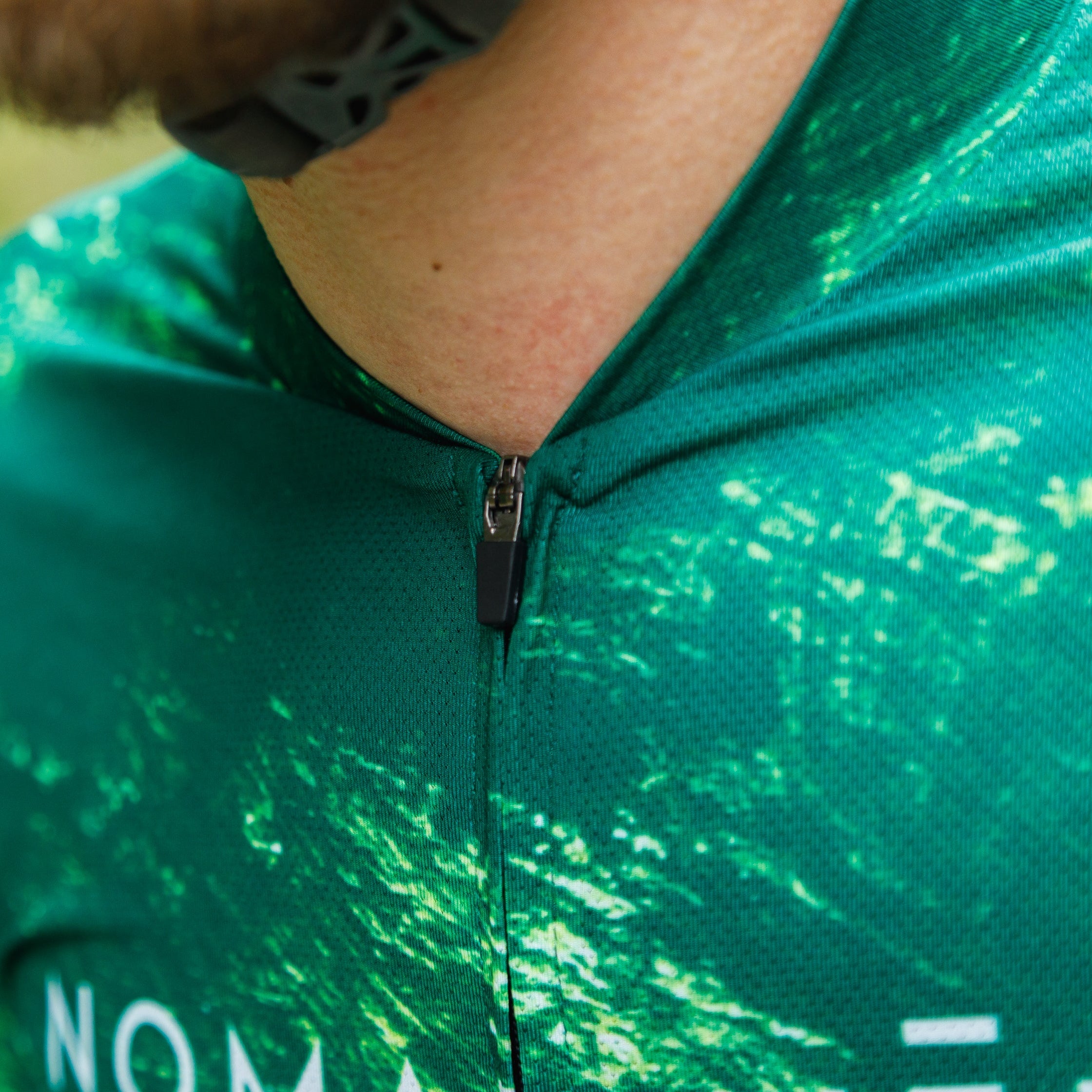 Cycling Green Pacific Jersey – Short Sleeve Race Slim Fit Aero Pattern | Nomad Vélo