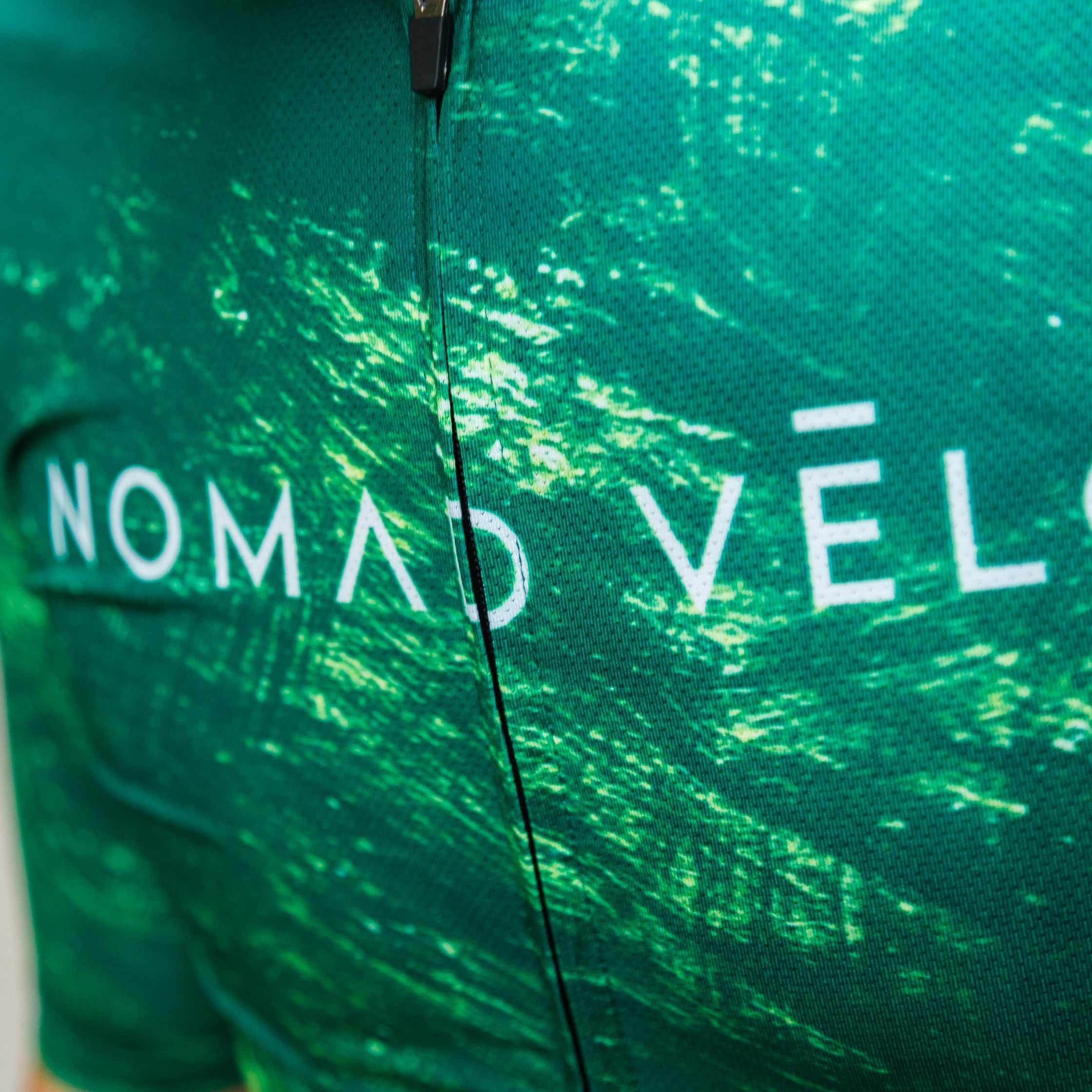 Cycling Green Pacific Jersey – Short Sleeve Race Slim Fit Aero Pattern | Nomad Vélo