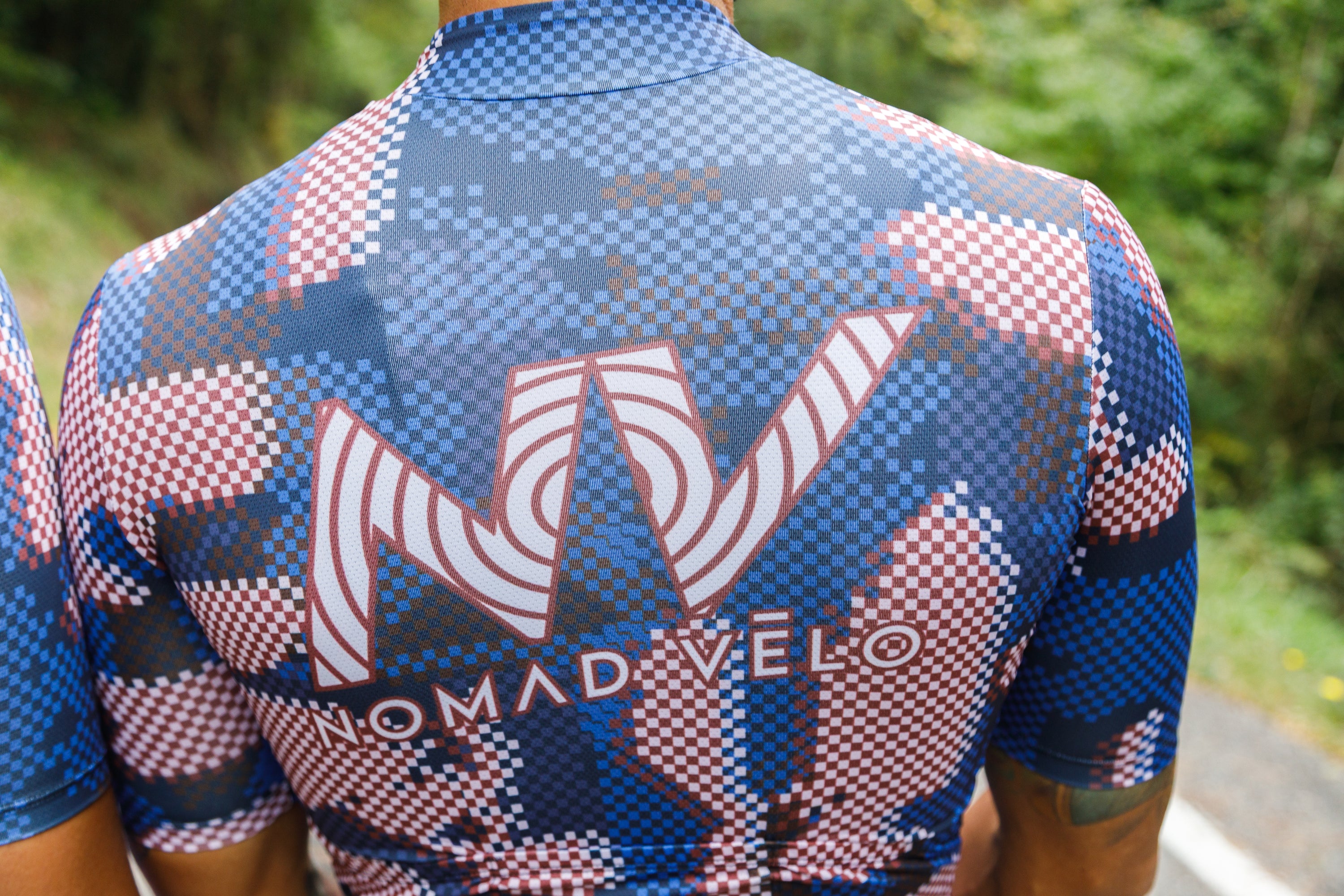 Cycling Blue Pro Jersey – Short Sleeve Race Slim Fit Techwave Aero Pattern | Nomad Vélo