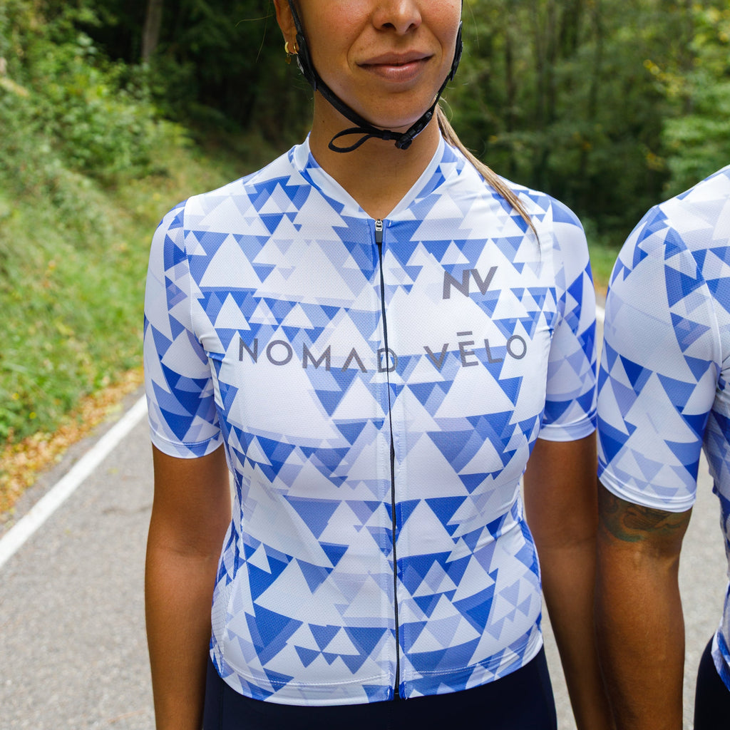 Blue Aero Cycling Jersey for Fast Rides - Geometric Jersey