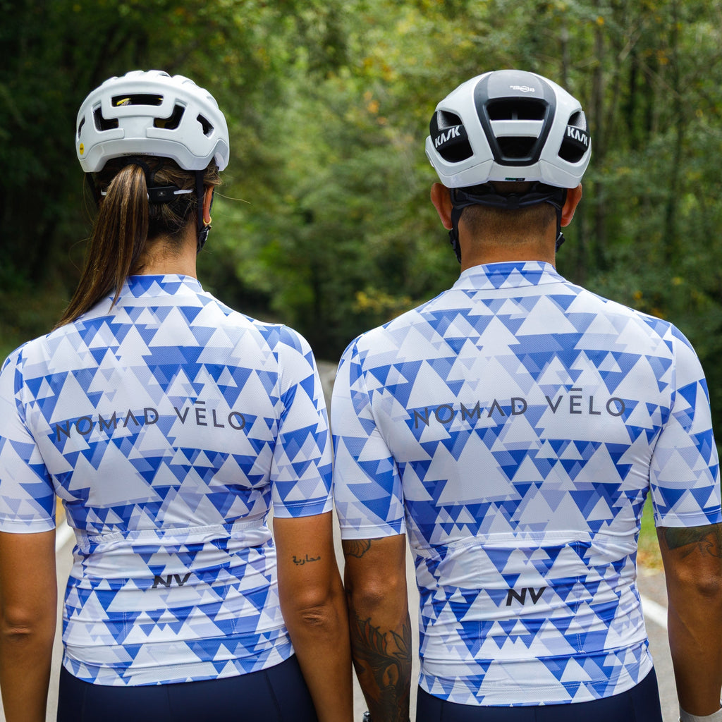 Blue Aero Cycling Jersey for Fast Rides - Geometric Jersey