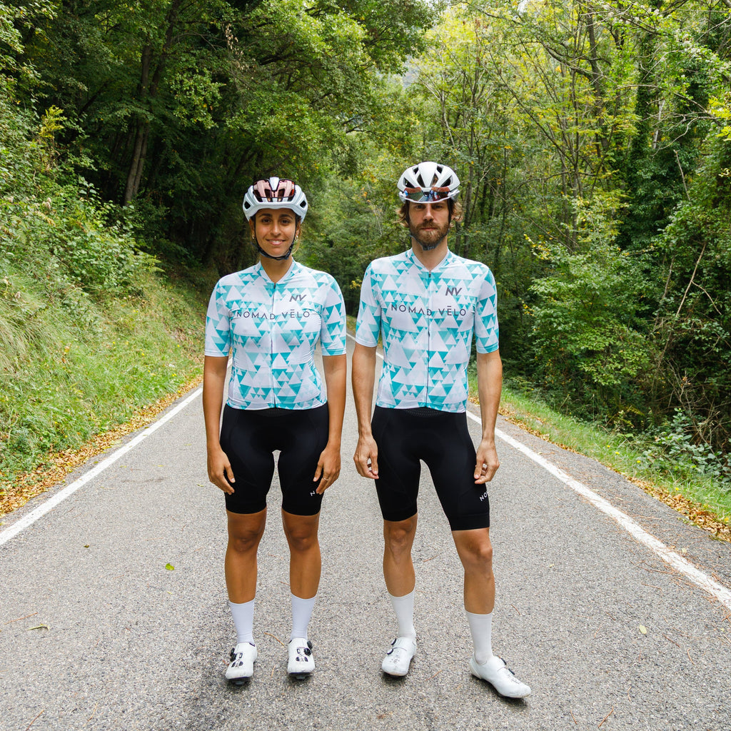 Green Aero Cycling Jersey for Fast Rides - Geometric Jersey