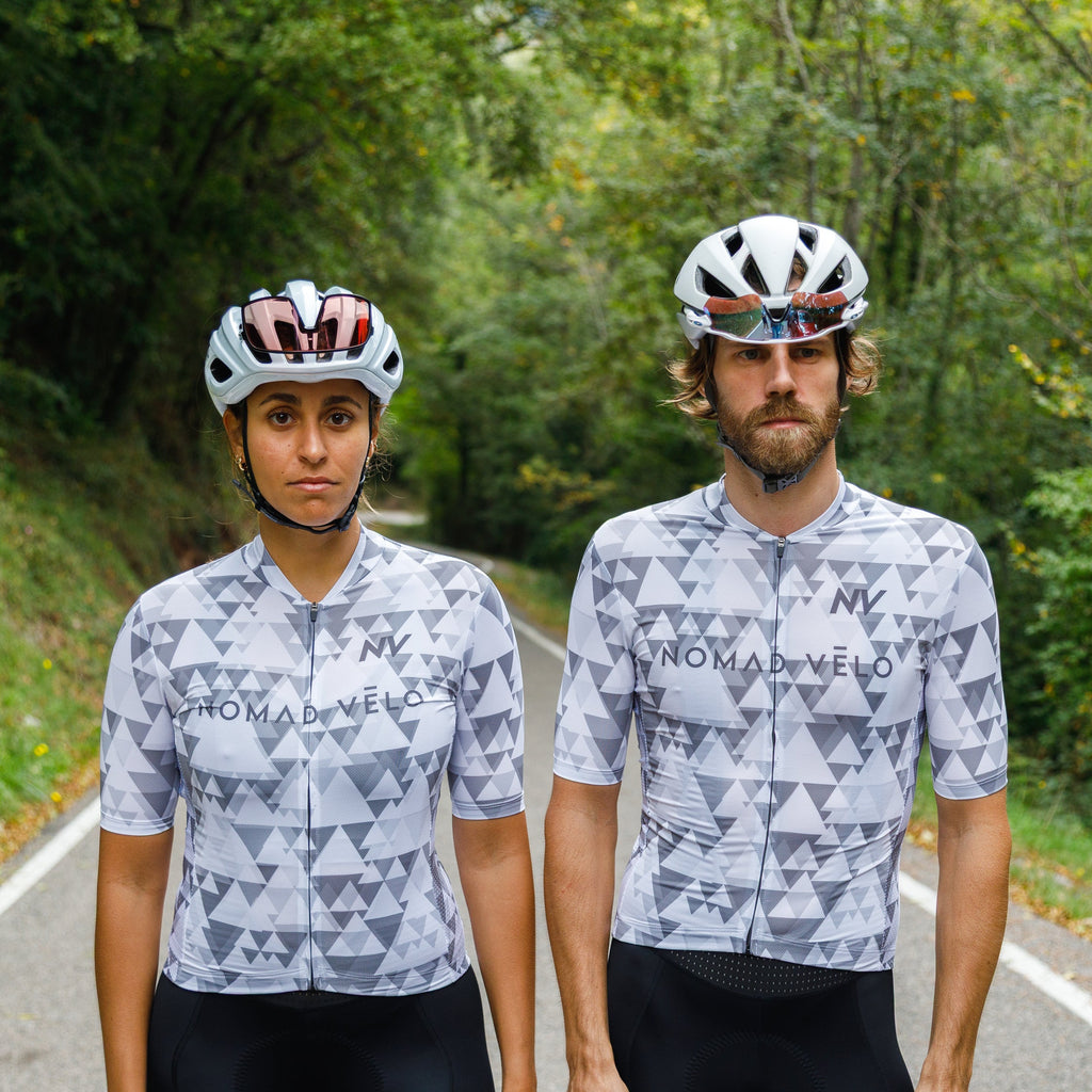 Grey Aero Cycling Jersey for Fast Rides - Geometric Jersey