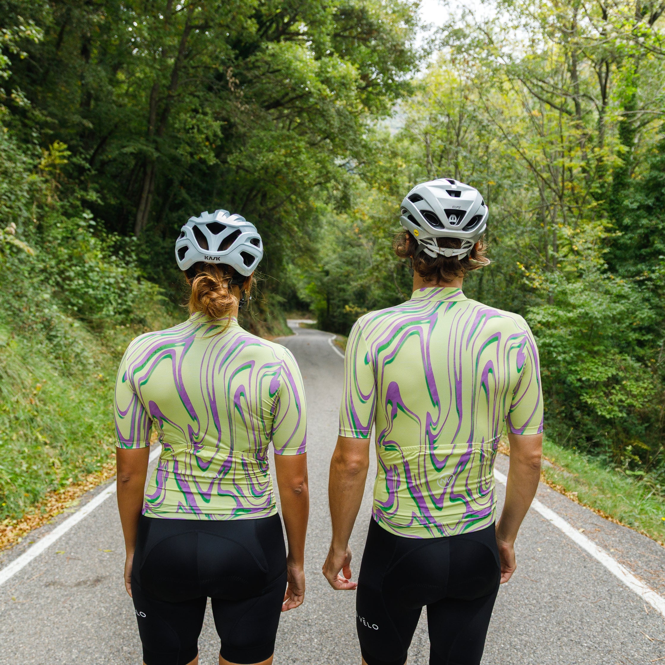 Cycling Yellow Pro Jersey – Short Sleeve Race Slim Fit Neon Ember Pattern | Nomad Vélo