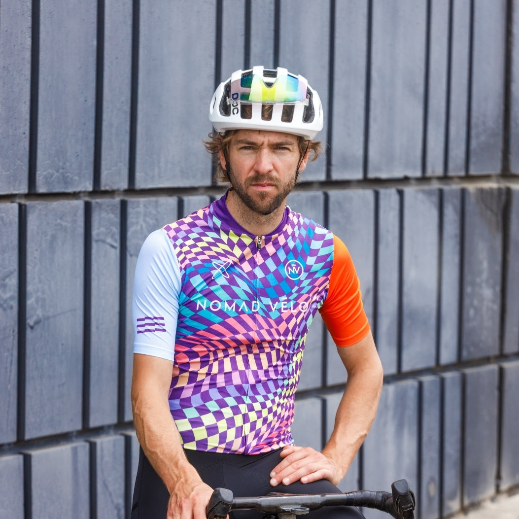 Cycling Spiral Jersey – Short Sleeve Aero Fit Graphic Design Performance | Nomad Vélo