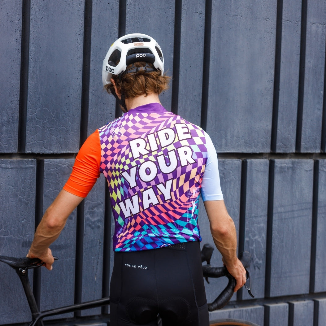 Cycling Spiral Jersey – Short Sleeve Aero Fit Graphic Design Performance | Nomad Vélo