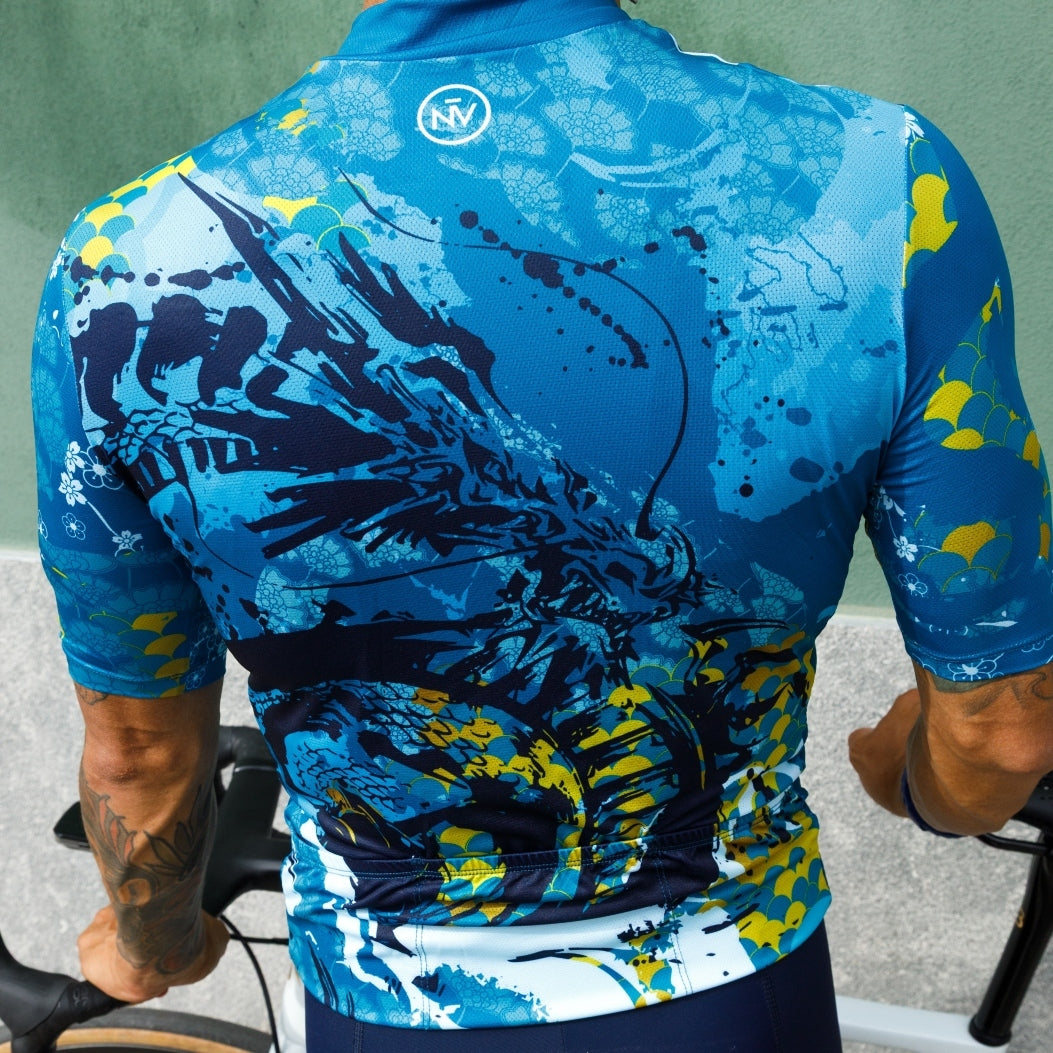 Cycling Mediterranean Jersey – Short Sleeve Aero Fit Coastal Design Summer | Nomad Vélo