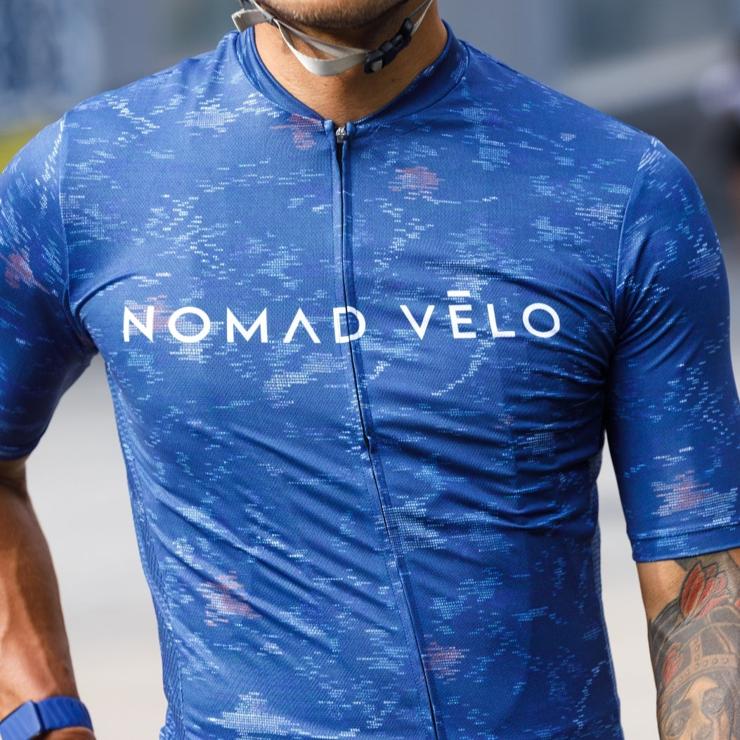 Cycling Ocean Blue Jersey – Short Sleeve Aero Fit Summer Road Performance | Nomad Vélo