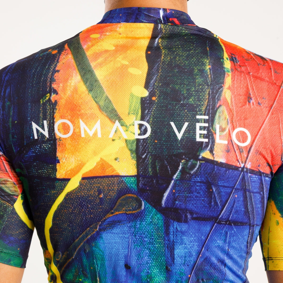 Cycling Artist Jersey – Short Sleeve Race Slim Fit Artistic Colorful Print | Nomad Vélo