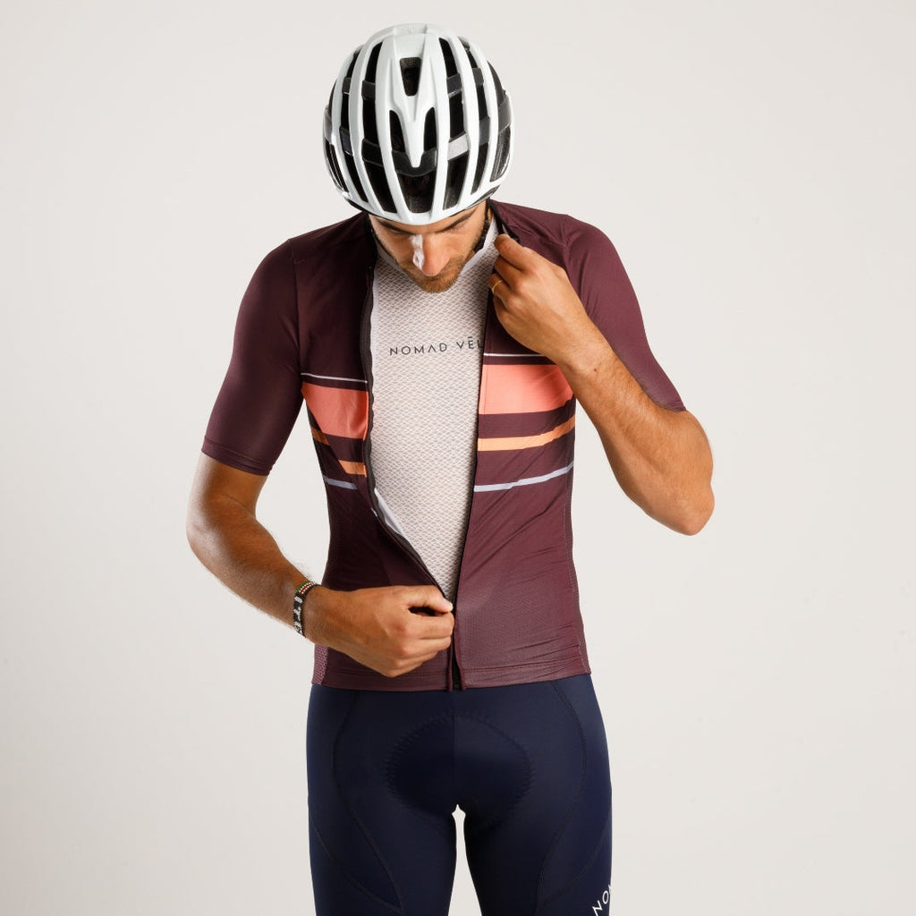 Maroon Classic Fit Cycling Jersey for Long Rides – Classic Jersey Maroon