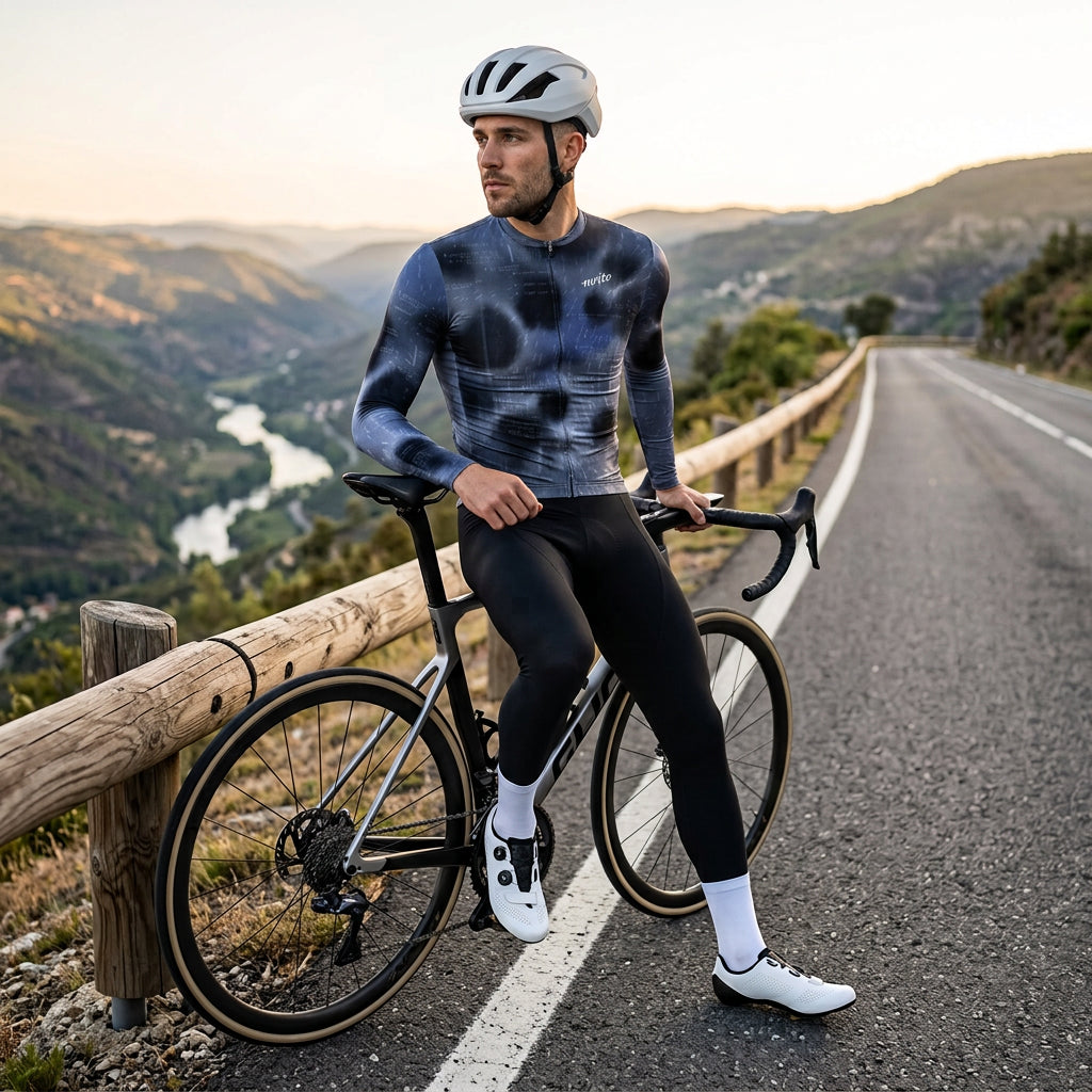 Blur Indigo Jersey – Cycling Long Sleeve Race Fit