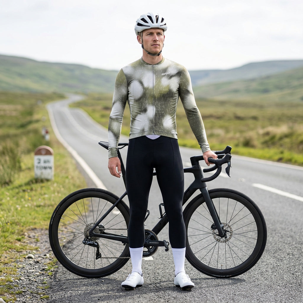 Blur Olive Jersey – Cycling Long Sleeve Race Fit