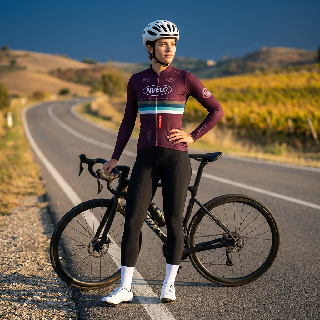 Meridian Aubergine Jersey – Cycling Long Sleeve Race Fit