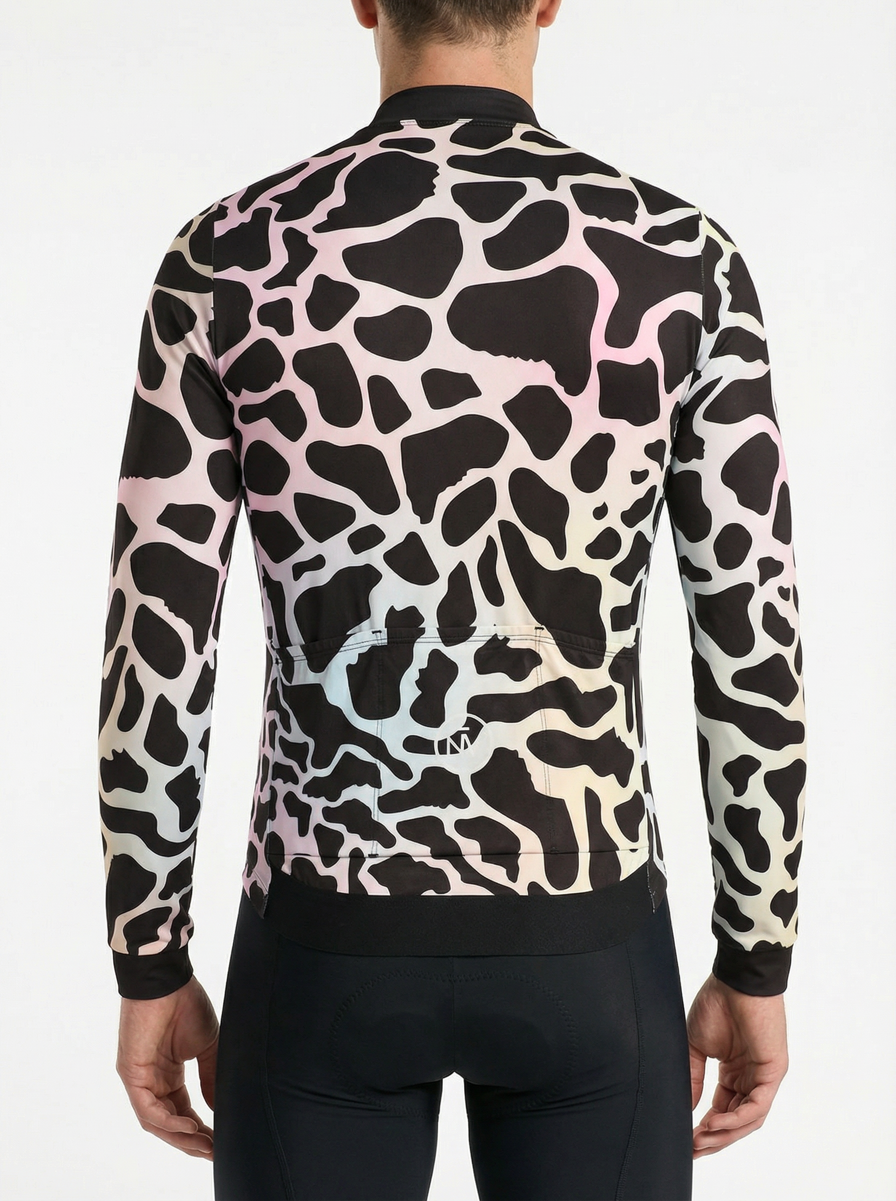 Cycling Zebra Long Sleeve Jersey – Aero Fit Thermal Black White Stripe Pattern | Nomad Vélo