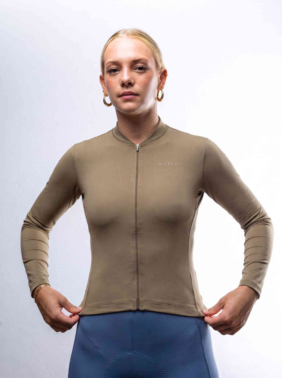 Pure Khaki Jersey – Cycling Long Sleeve Race Fit
