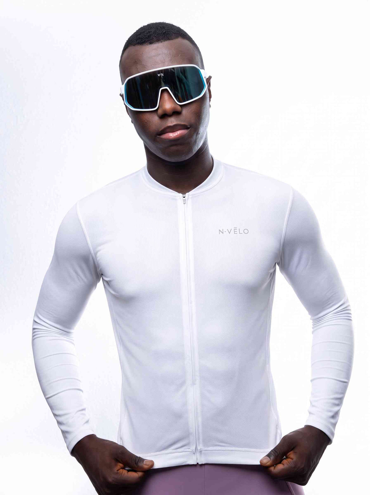 Pure White Jersey – Cycling Long Sleeve Race Fit