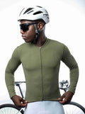 Pure Olive Jersey – Cycling Long Sleeve Race Fit