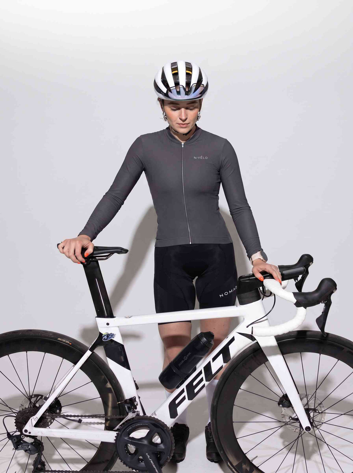 Pure Graphite Jersey – Cycling Long Sleeve Race Fit